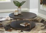 Brazburn Dark Brown/Gold Finish Coffee Table - T185-8 - Lara Furniture