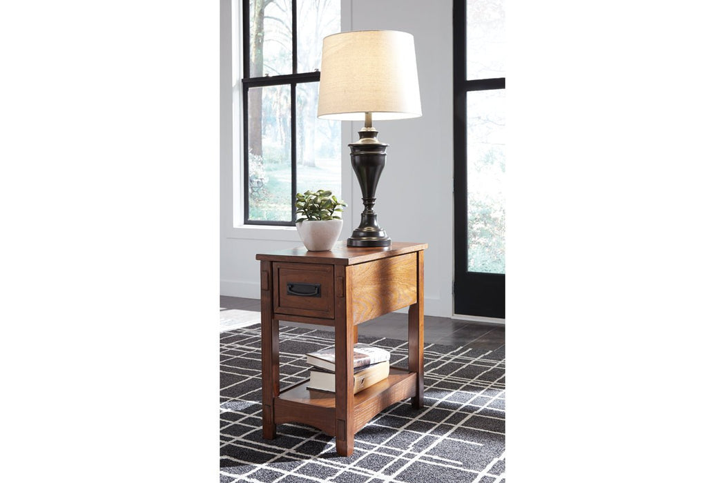 Breegin Brown Chairside End Table - T007-319 - Lara Furniture