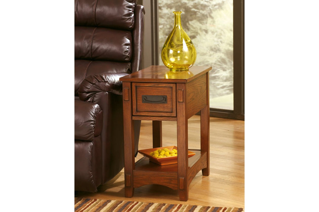 Breegin Brown Chairside End Table - T007-319 - Lara Furniture