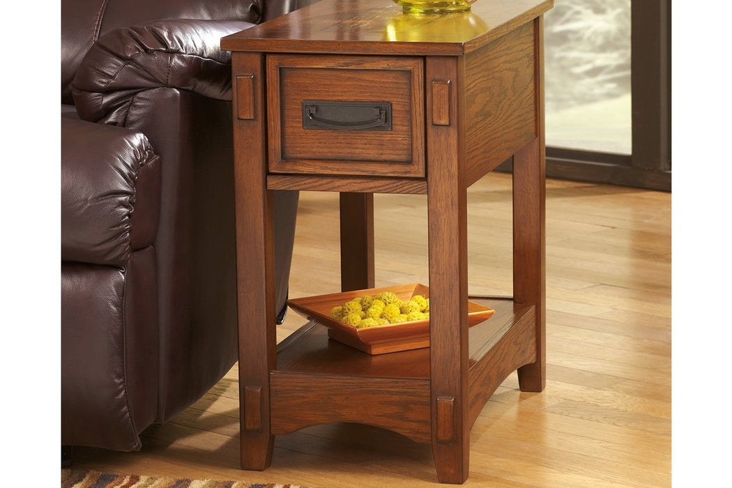 Breegin Brown Chairside End Table - T007-319 - Lara Furniture