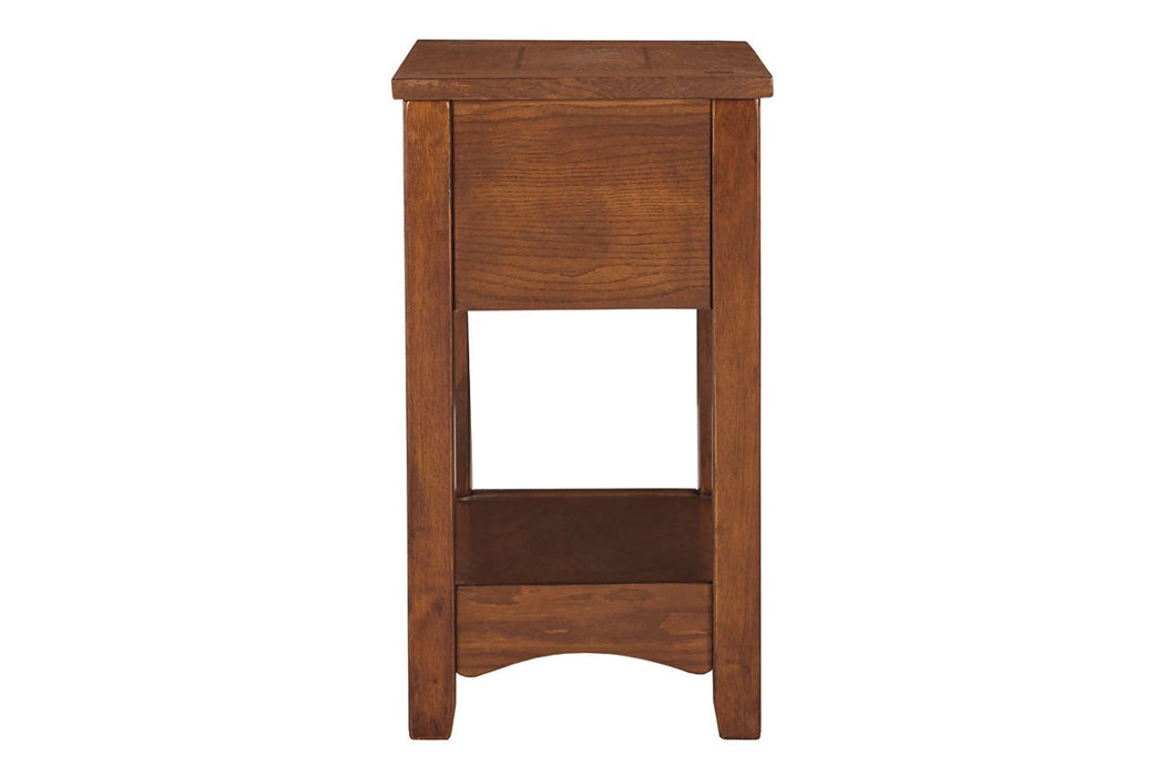 Breegin Brown Chairside End Table - T007-319 - Lara Furniture