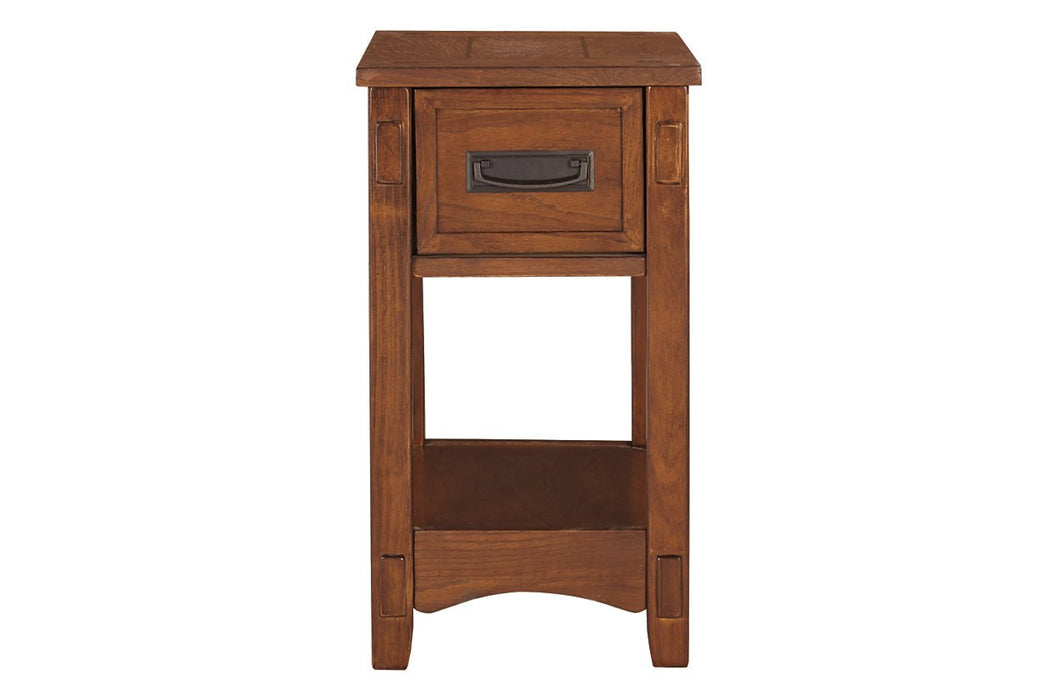 Breegin Brown Chairside End Table - T007-319 - Lara Furniture