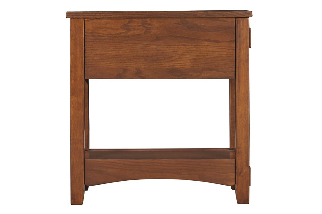 Breegin Brown Chairside End Table - T007-319 - Lara Furniture