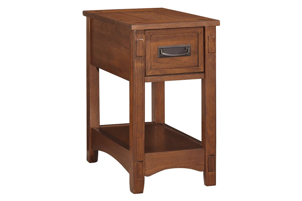 Breegin Brown Chairside End Table - T007-319 - Lara Furniture