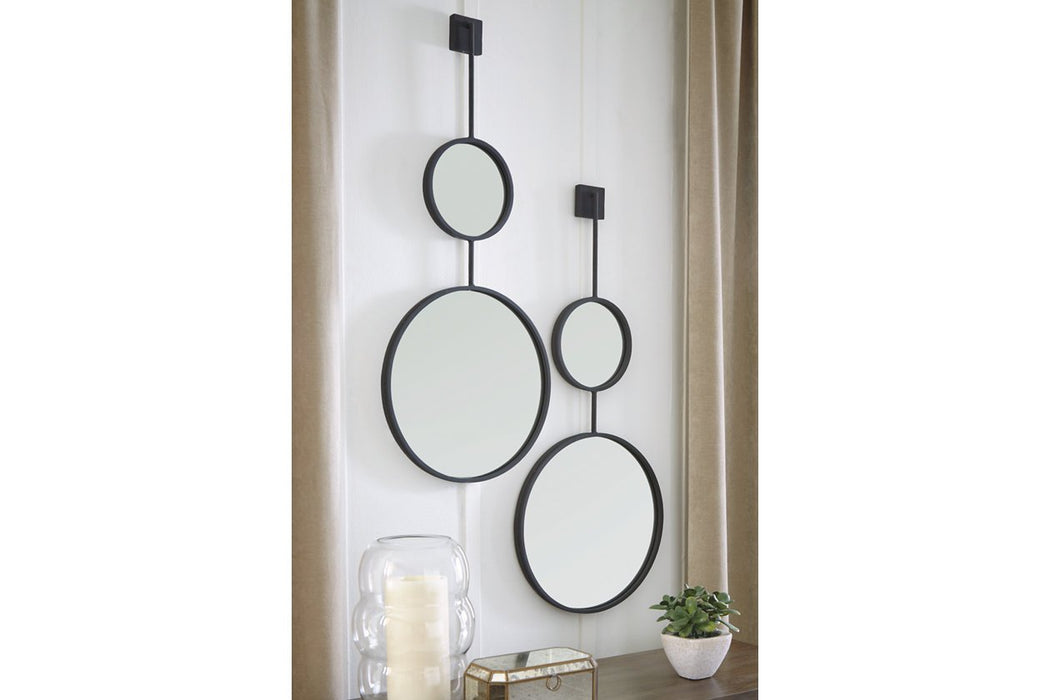 Brewer Black Accent Mirror - A8010166 - Lara Furniture