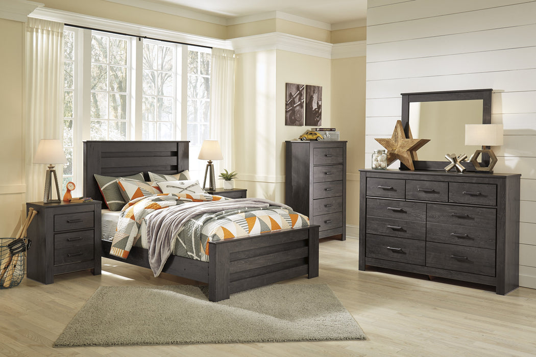 Brinxton Charcoal Full Panel Bed - Lara Furniture