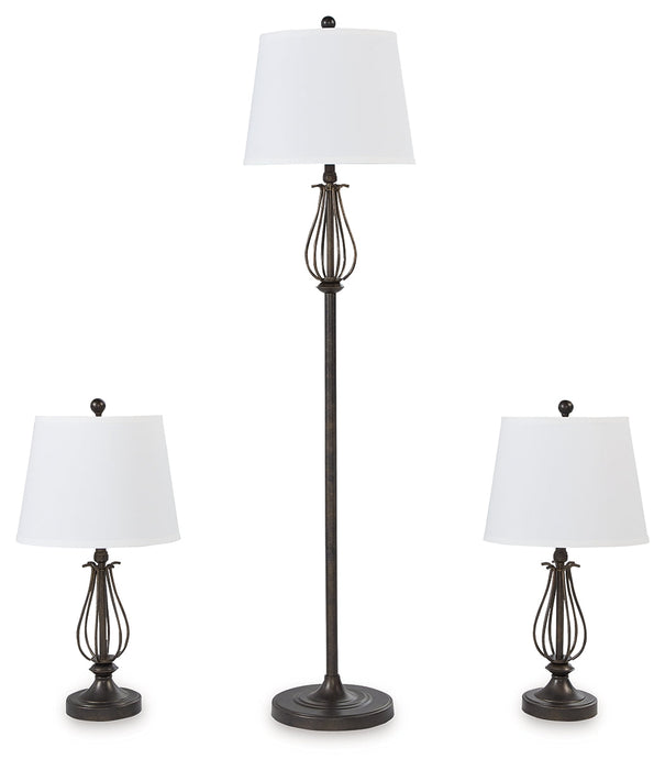 Brycestone Floor Lamp with 2 Table Lamps - L204526