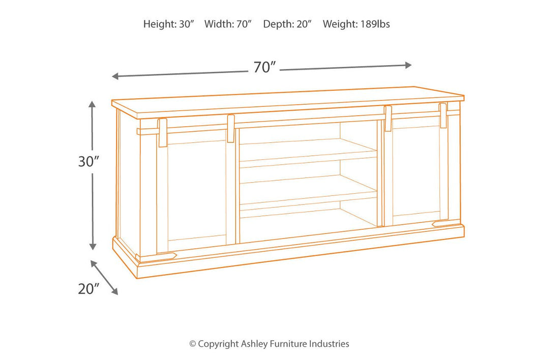 Budmore Rustic Brown 70" TV Stand - W562-68 - Lara Furniture