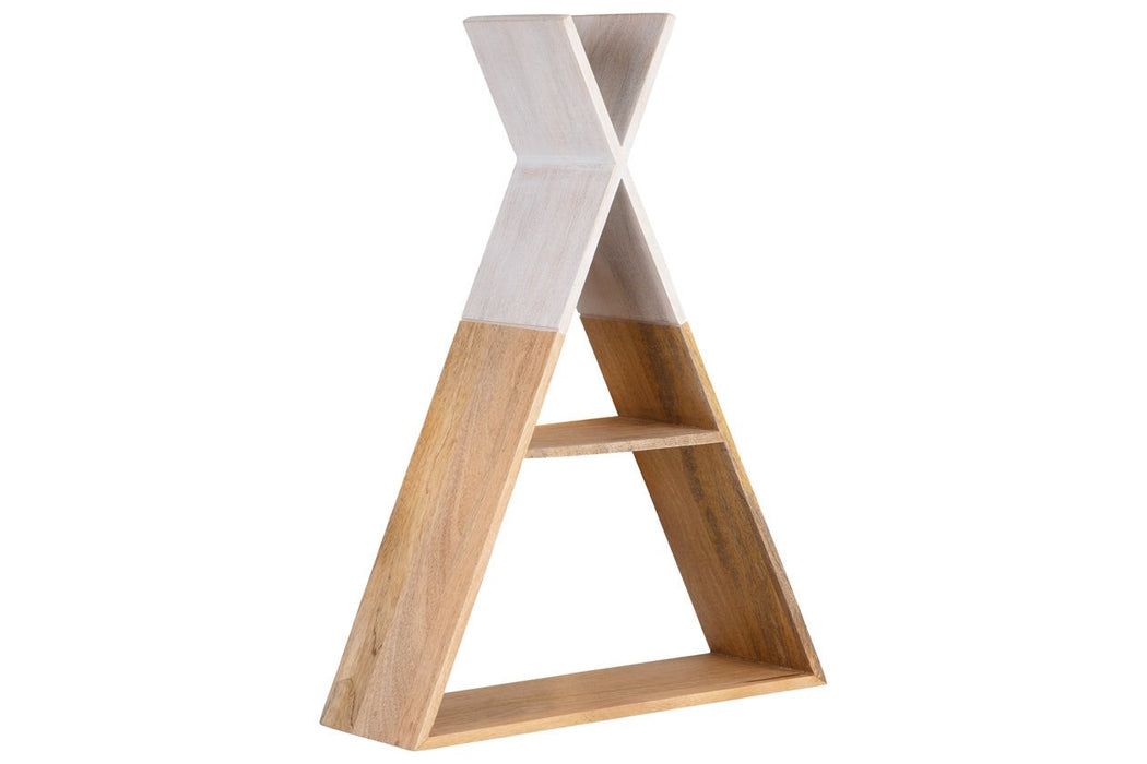 Cadel White/Natural Wall Shelf - A8010201 - Lara Furniture