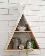 Cadel White/Natural Wall Shelf - A8010201 - Lara Furniture