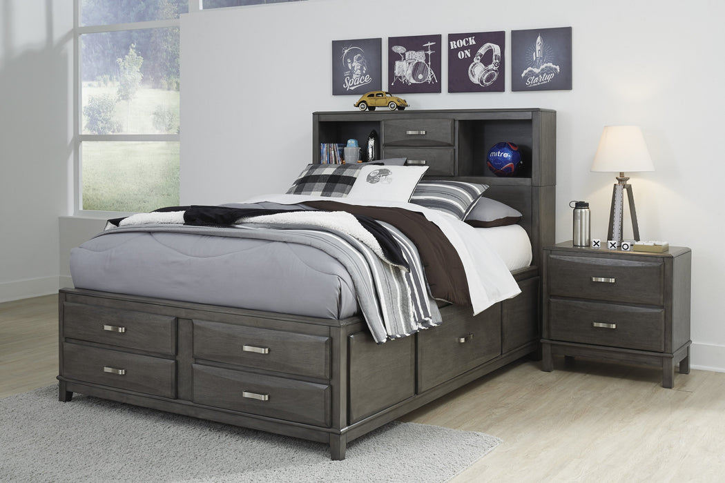 Caitbrook Gray Bookcase Storage Youth Bedroom Set - Lara Furniture