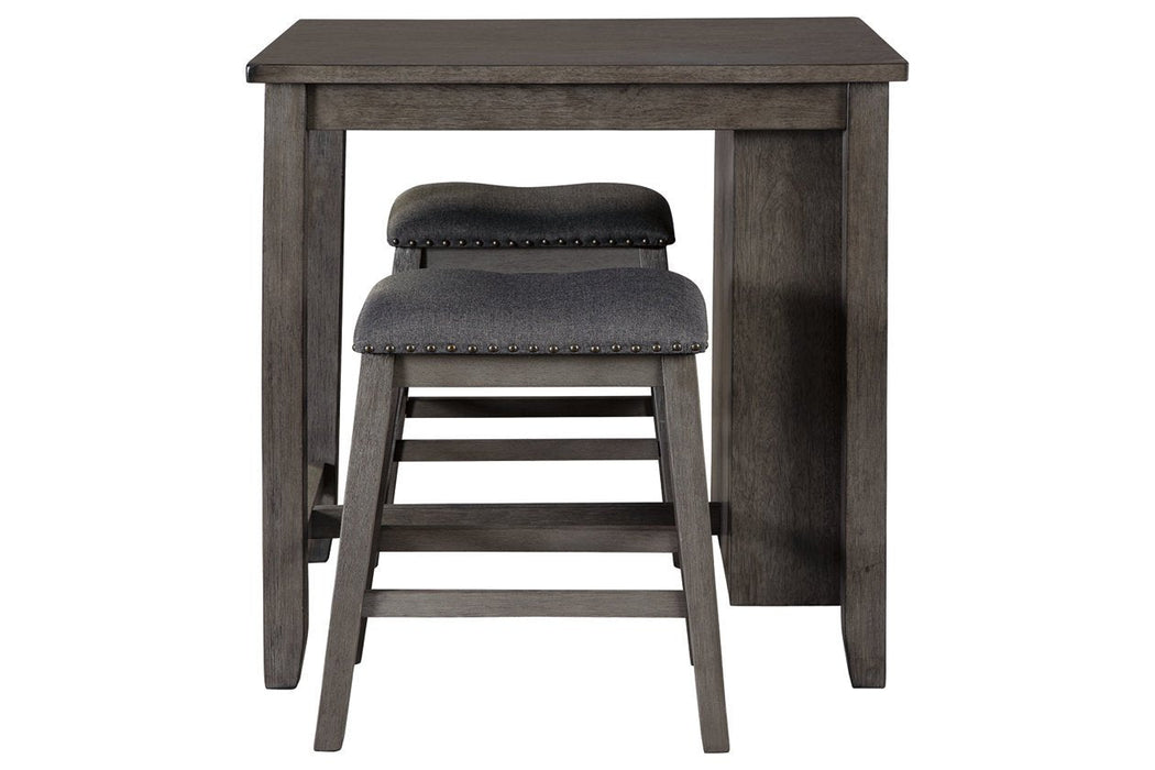 Caitbrook Gray Counter Height Dining Table and Bar Stools (Set of 3) - D388-113 - Lara Furniture