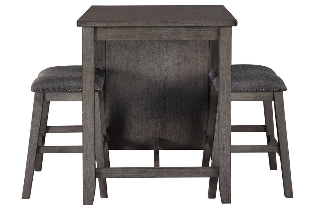 Caitbrook Gray Counter Height Dining Table and Bar Stools (Set of 3) - D388-113 - Lara Furniture