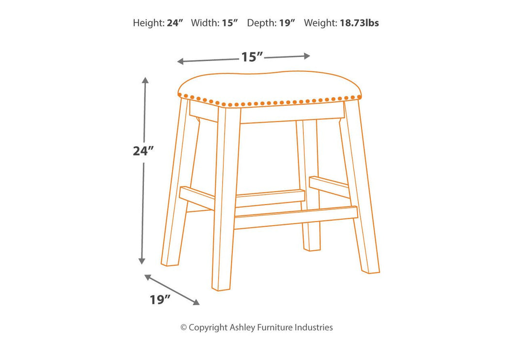 Caitbrook Gray Counter Height Upholstered Bar Stool (Set of 2) - D388-024 - Lara Furniture