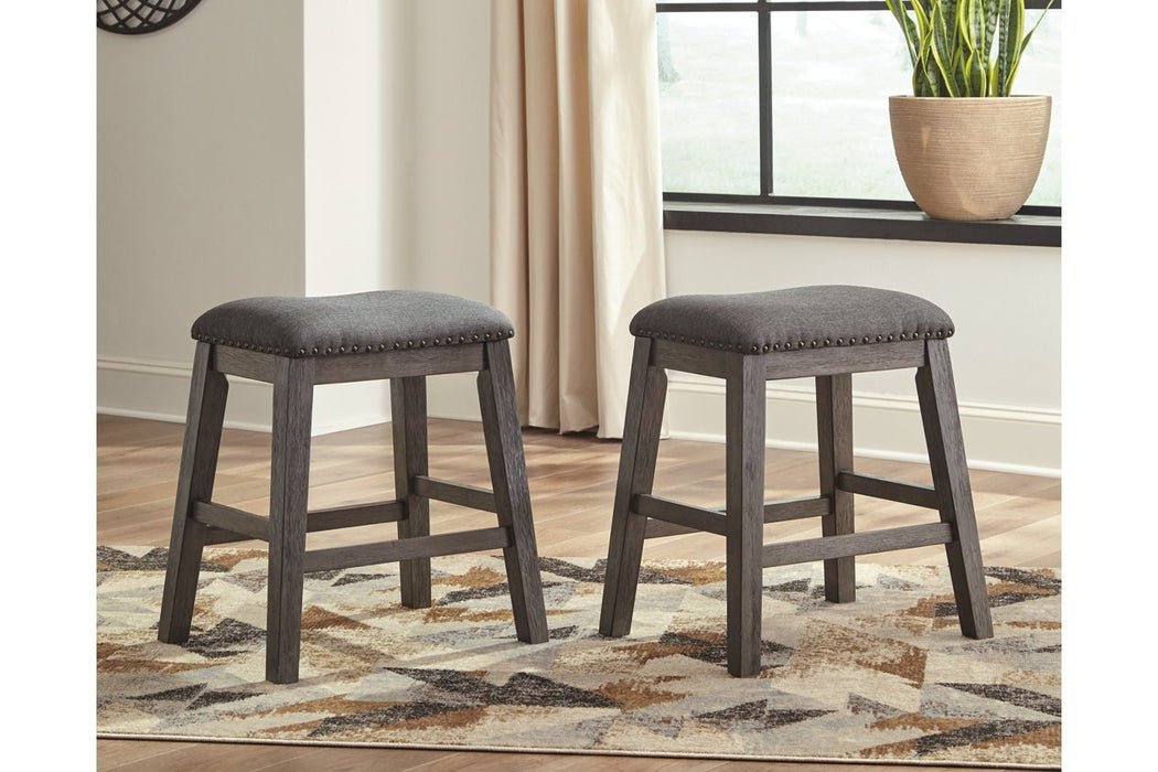 Caitbrook Gray Counter Height Upholstered Bar Stool (Set of 2) - D388-024 - Lara Furniture