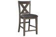 Caitbrook Gray Counter Height Upholstered Bar Stool (Set of 2) - D388-124 - Lara Furniture