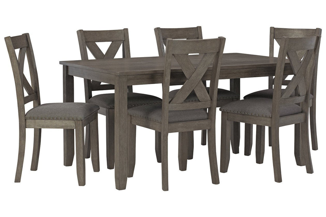 Caitbrook Gray Dining Table and Chairs (Set of 7) - D388-425 - Lara Furniture