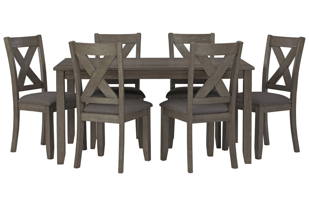 Caitbrook Gray Dining Table and Chairs (Set of 7) - D388-425 - Lara Furniture