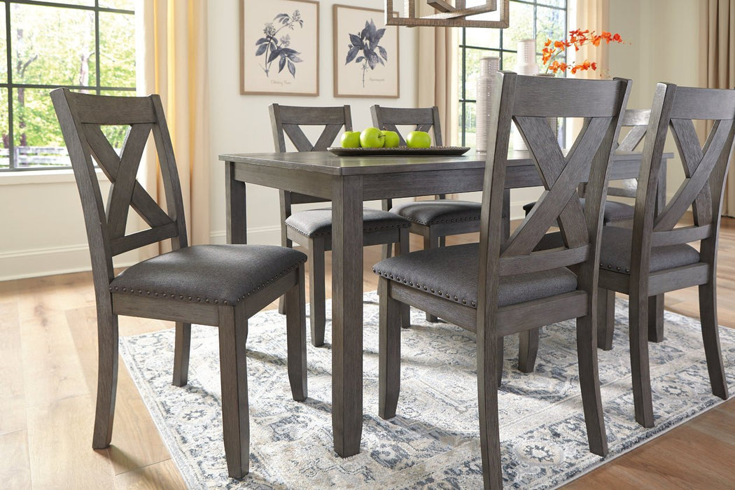 Caitbrook Gray Dining Table and Chairs (Set of 7) - D388-425 - Lara Furniture