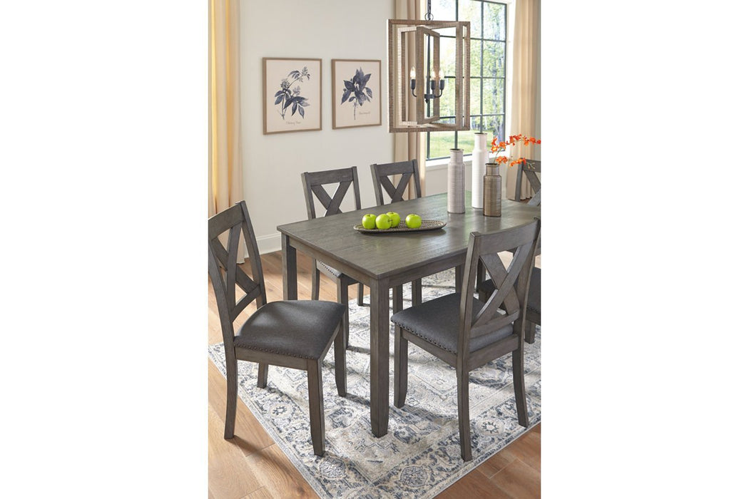 Caitbrook Gray Dining Table and Chairs (Set of 7) - D388-425 - Lara Furniture