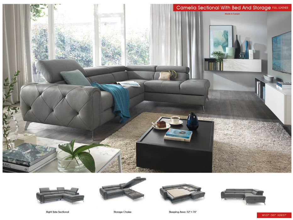 Camelia Sectional W/Bed And Storage - i25680 - Lara Furniture