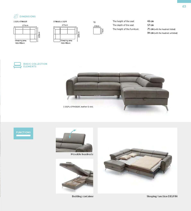 Camelia Sectional W/Bed And Storage - i25680 - Lara Furniture