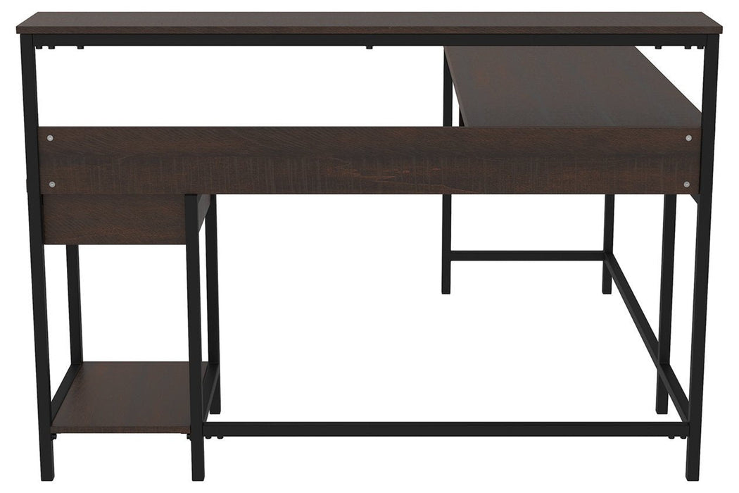 Camiburg Warm Brown Home Office L-Desk with Storage - H283-24 - Lara Furniture