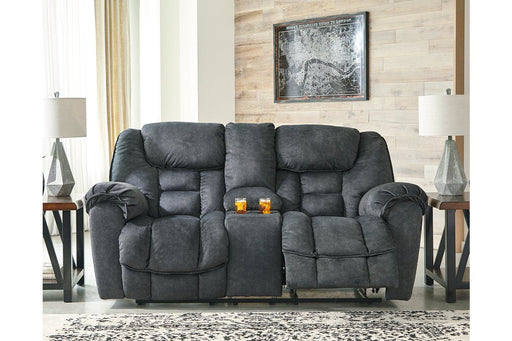 Capehorn Granite Reclining Loveseat with Console - 7690294 - Lara Furniture