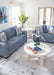 Carissa Manor Sofa and Loveseat in Denim - PKG020904