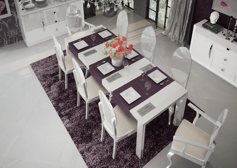 Carmen White Dining Room Set - Lara Furniture