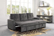 Carolina Gray Reversible Sleeper Sectional with Storage - 9402DGY*SC - Lara Furniture