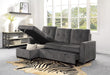 Carolina Gray Reversible Sleeper Sectional with Storage - 9402DGY*SC - Lara Furniture