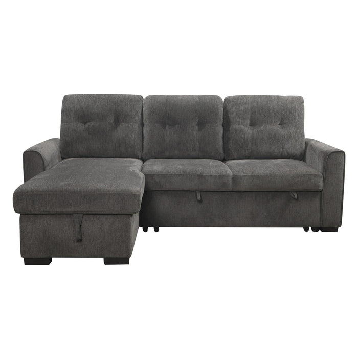 Carolina Gray Reversible Sleeper Sectional with Storage - 9402DGY*SC - Lara Furniture