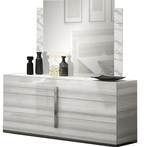 Carrara Grey Dresser/Chest/Mirror Set - Lara Furniture