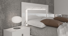 Carrara White Bedroom W/Light Set - Lara Furniture