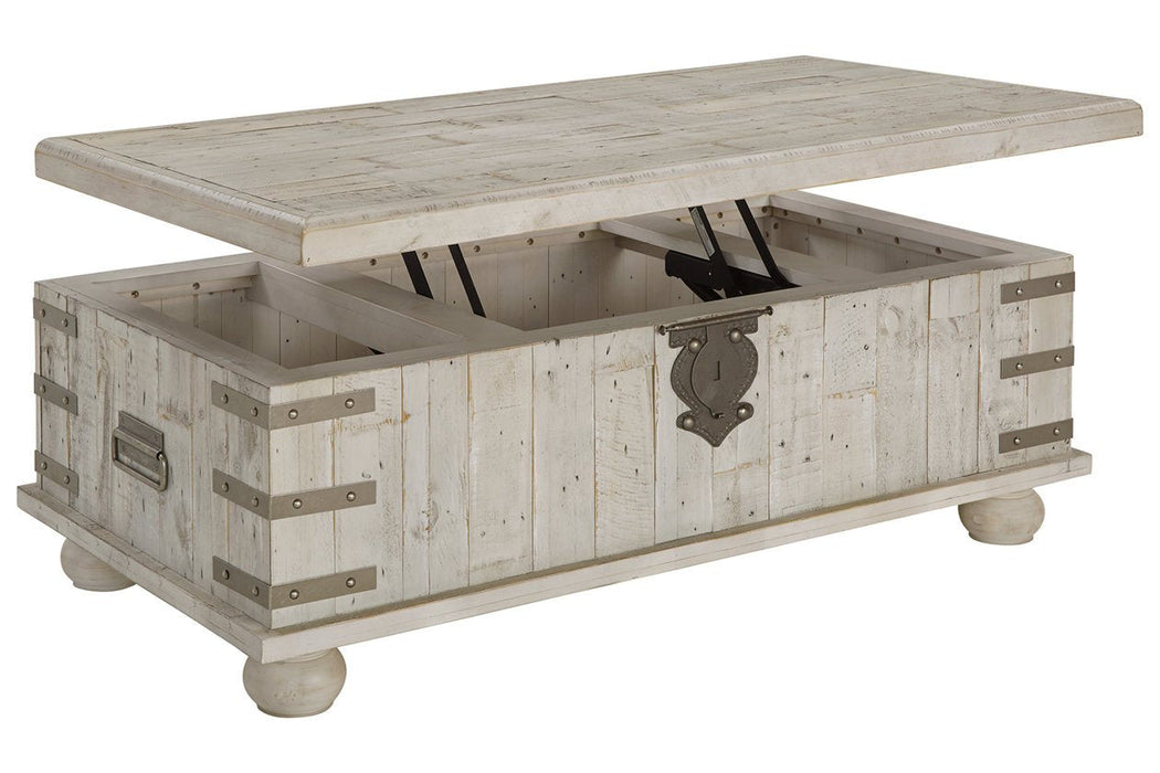 Carynhurst White Wash Gray Coffee Table with Lift Top - T757-9 - Lara Furniture