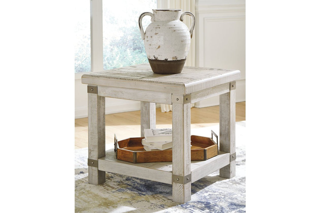 Carynhurst White Wash Gray End Table - T757-3 - Lara Furniture