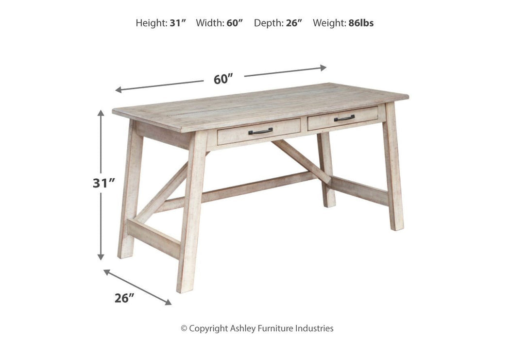 Carynhurst Whitewash 60" Home Office Desk - H755-44 - Lara Furniture