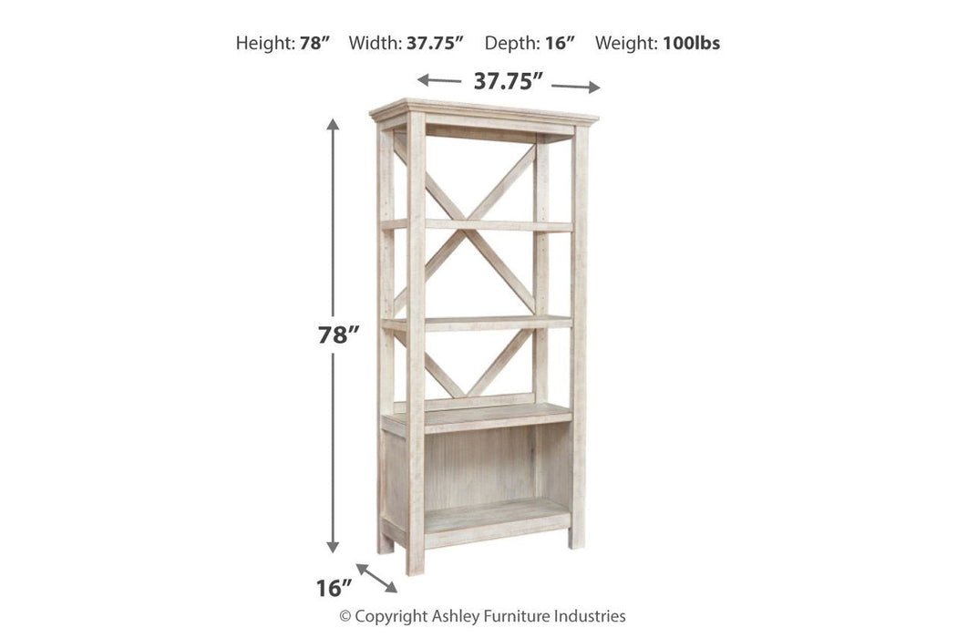 Carynhurst Whitewash 75" Bookcase - H755-17 - Lara Furniture