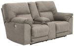 Cavalcade Slate Power Reclining Loveseat with Console - 7760196 - Lara Furniture