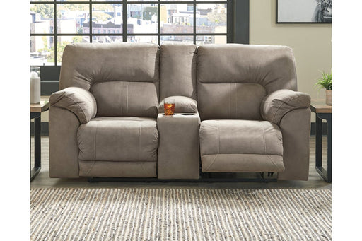 Cavalcade Slate Power Reclining Loveseat with Console - 7760196 - Lara Furniture