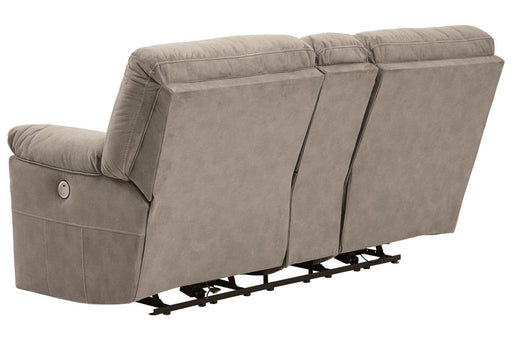 Cavalcade Slate Power Reclining Loveseat with Console - 7760196 - Lara Furniture