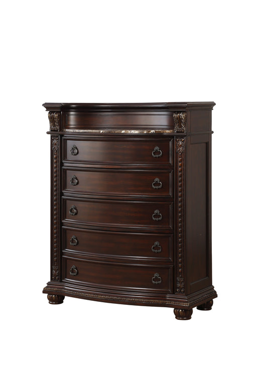 Cavalier Brown Marble Insert Chest - 1757-9 - Lara Furniture