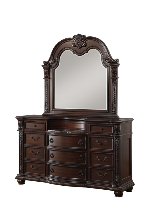 Cavalier Brown Marble Insert Dresser - 1757-5 - Lara Furniture