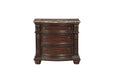 Cavalier Brown Marble Top Nightstand - 1757-4 - Lara Furniture