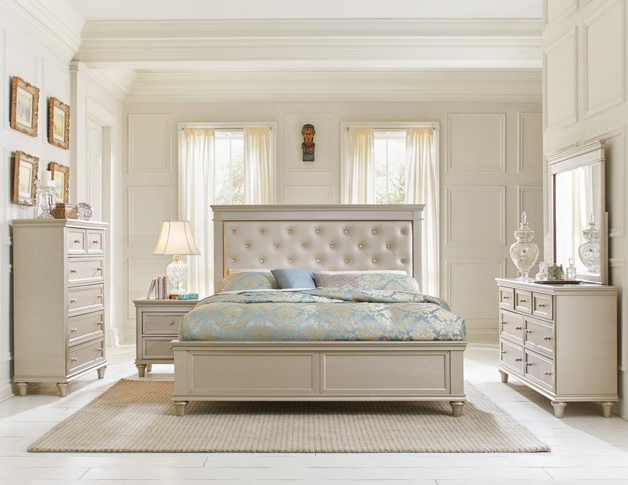 Celandine Silver Panel Bedroom Set - Lara Furniture