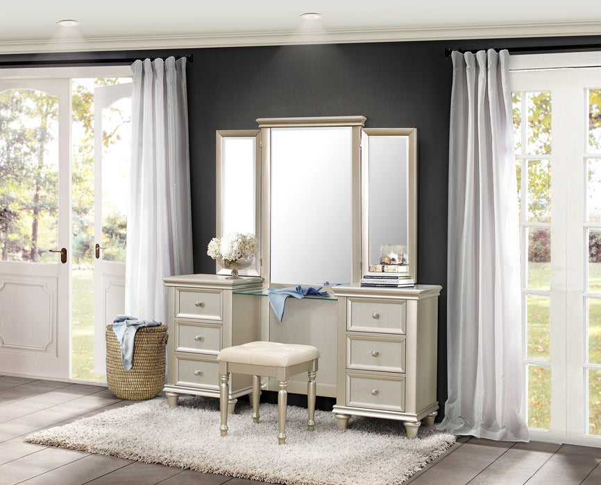 Celandine Silver Panel Bedroom Set - Lara Furniture