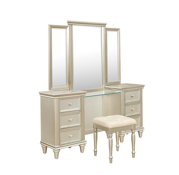 Celandine Silver Panel Bedroom Set - Lara Furniture