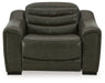 Center Line 3-Piece Sectional with Recliner in Dark Gray - PKG013234