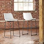 Centiar White Pub Height Bar Stool - D372-730 - Lara Furniture